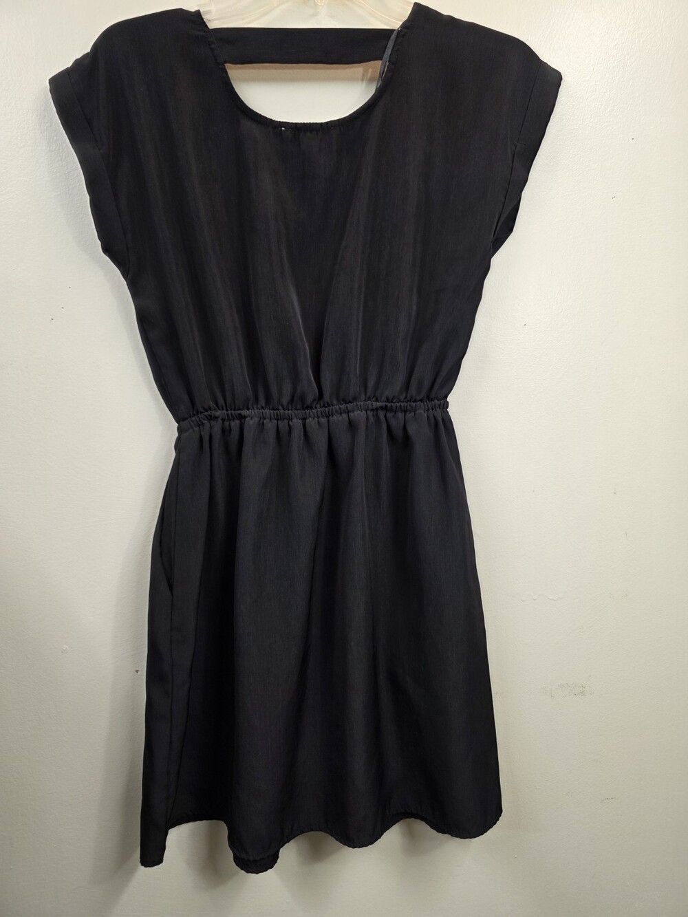 Pink Republic Cut Out A-Line Mini Dress Women Small Black Elastic Waist Classic